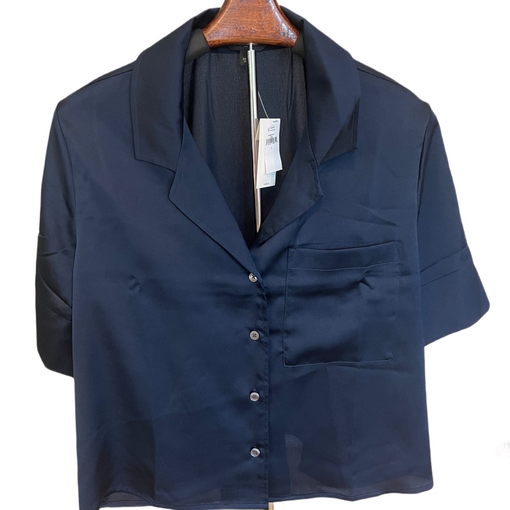 Banana Republic Blue Button Down Shirt Notched Collar